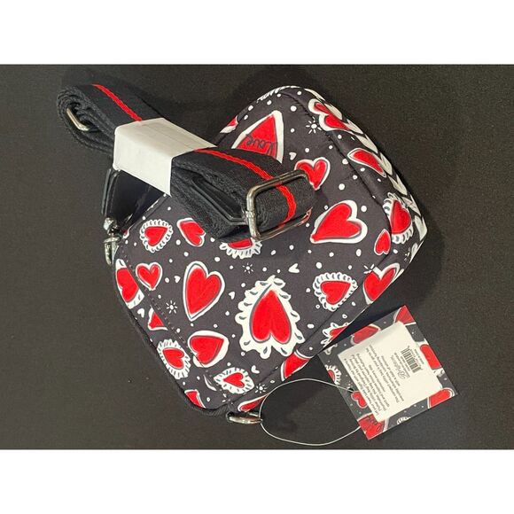 ~ NEW Brighton Hearts a Flutter Crossbody Bag Utility Black Red Love Silver Hrdw - Picture 11 of 13